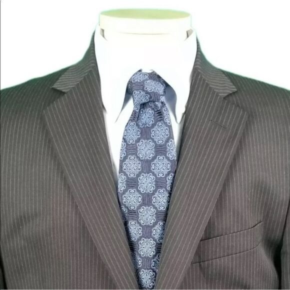 Brooks Brothers 42R Navy Stripe Suit Jacket 2 Button 1 Vent 100% Wool - Picture 5 of 7